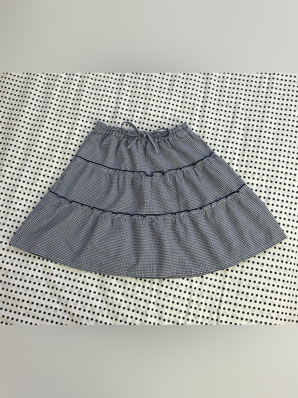 Vintage 2000s tiered gingham midi skirt